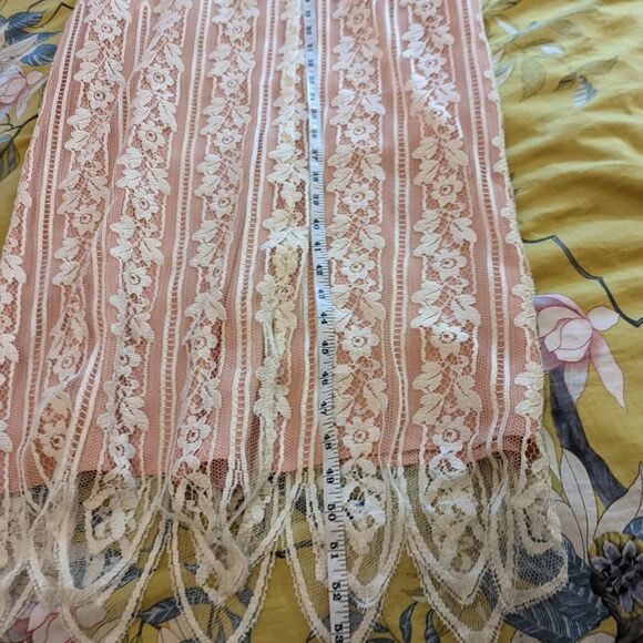 vintage 80s does 20s Jessica mclintock pink and ivory lace maxi dress sz m euc - Picture 8 of 9